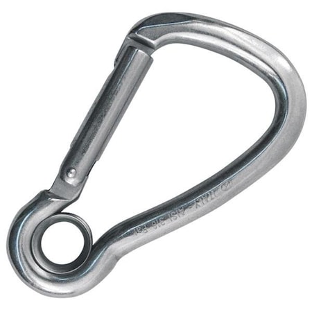 Kong Usa Carabiner, Asymmetric, 125 mm Length, 26 mm Gate Opening, Carbon steel, Polished 435L0G110KK